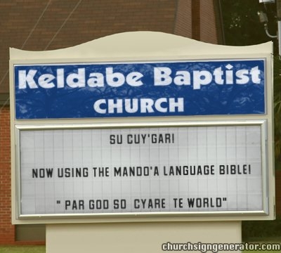 First Mando'a Baptist Church?