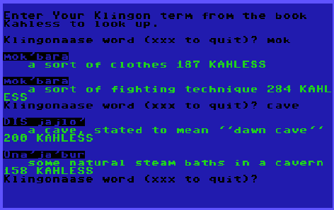 Screen Shot of Kahless program